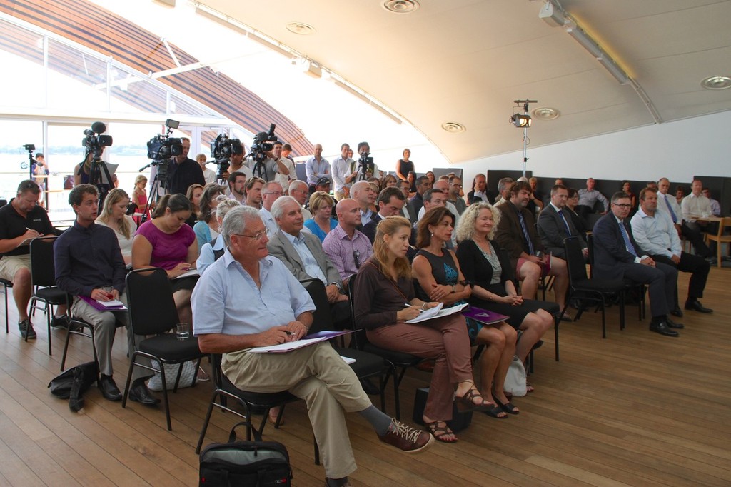 There was a substantial media and involved parties present at this morning’s announcement of Auckland as a two-edition stopover for the Volvo Ocean Race © Richard Gladwell www.photosport.co.nz